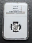 1954 P 10C Roosevelt Dime ~ NGC MS 66 FT Full Torch Bright Silver White NOICE!