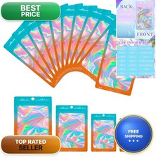 Songio Packing 100 PCS Holographic Mylar Bags, Smell Proof Resealable Foil