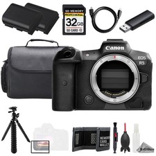 Canon EOS R5 Mirrorless Digital Camera 32GB Extra Battery  Tripod- Value Kit