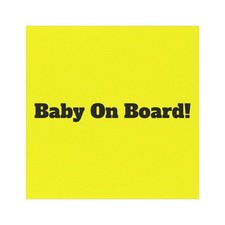 Baby On Board Car Magnet  Yellow Safety Sign, Square Magnetic Decal