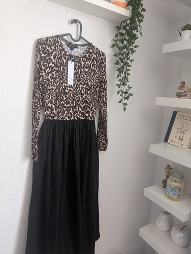 new Nobody's Child Leopard Midi Dress, Size 8 petite brown black occasion smart - Picture 3 of 17