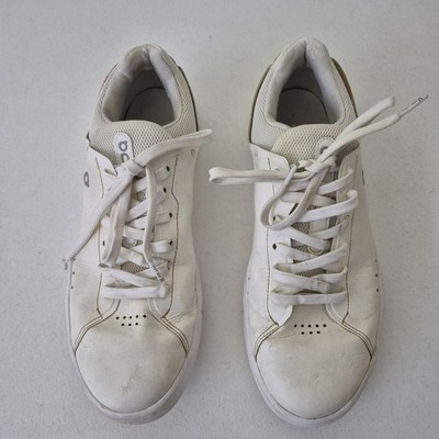 On Cloud Shoes Mens 9.5  White The Roger Advantage Leather Cloud Tec