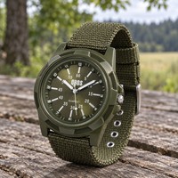 Qbos Unisex Armbanduhr 2900078-001 GrüN Nylonband Quarz Analog Mineralglas 40 Mm