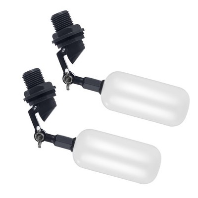 2-Pack Adjustable Arm Float Ball Valve for Automatic Water Level White 