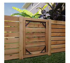Peak Heavy-Duty Steel Gate Hardware Kit in Matte Black Fits Gates 26 in. to 60 W