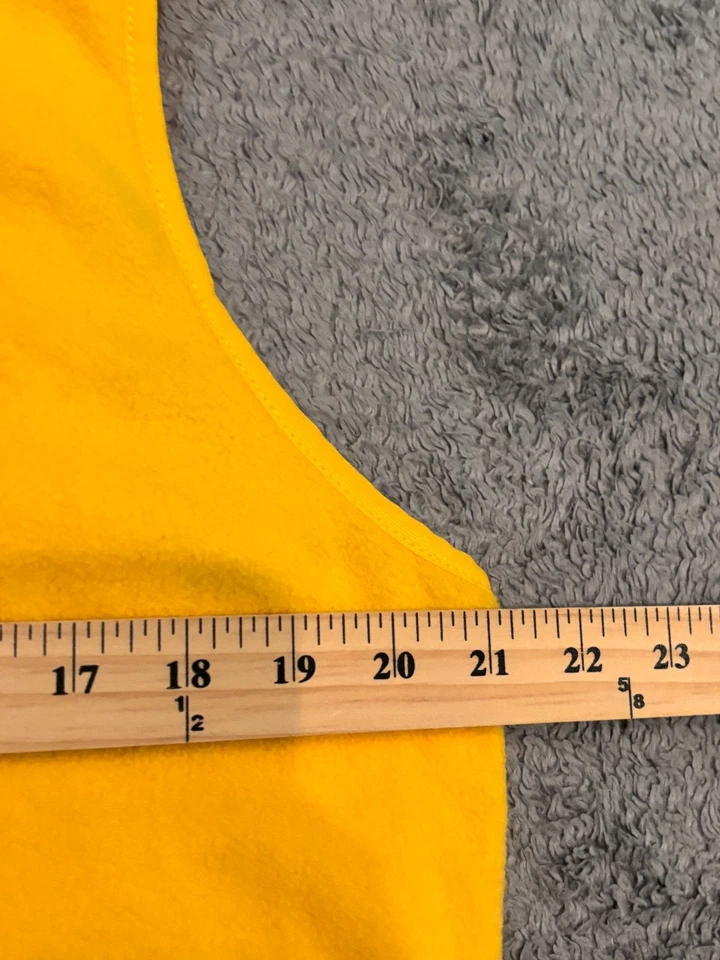 Chaps Sport Fleece Vest Womens XL Yellow Mock Neck Zip Pockets Active Outerwear - Image 3 of 4