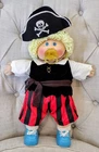 Cabbage Patch Kid Boy Blonde Hair Blue Eyes ~ Pacifier ~Pirate Outfit CUTE!