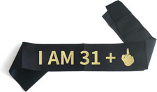 “I AM 31+1” Sash, 32Nd Birthday Sash for Women Men, 32 Years Old Funny Birthday