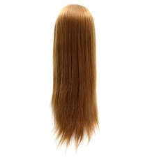 Golden Wig Head Hairdressing Practice Tool Mannequin 24 cm Long Hair