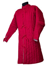 Medieval Red Quilted Gambeson  Padded Cotton Armor Jacket with Tie.