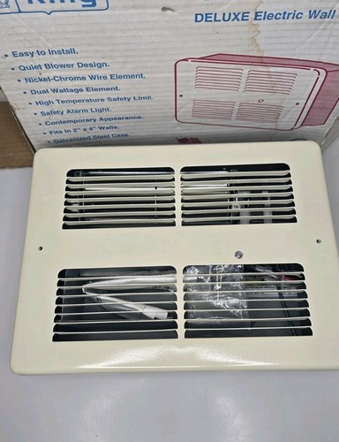 KING WHF2420-A 240V 1000/2000W In Wall Fan Heater 8.3A Almond Grill Cover - Picture 2 of 8
