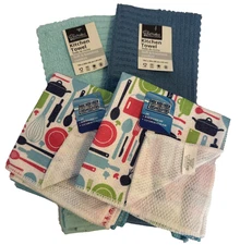 Set Of 2 Chef Valley Towels & 4 Microfiber Dish Cloths NWT