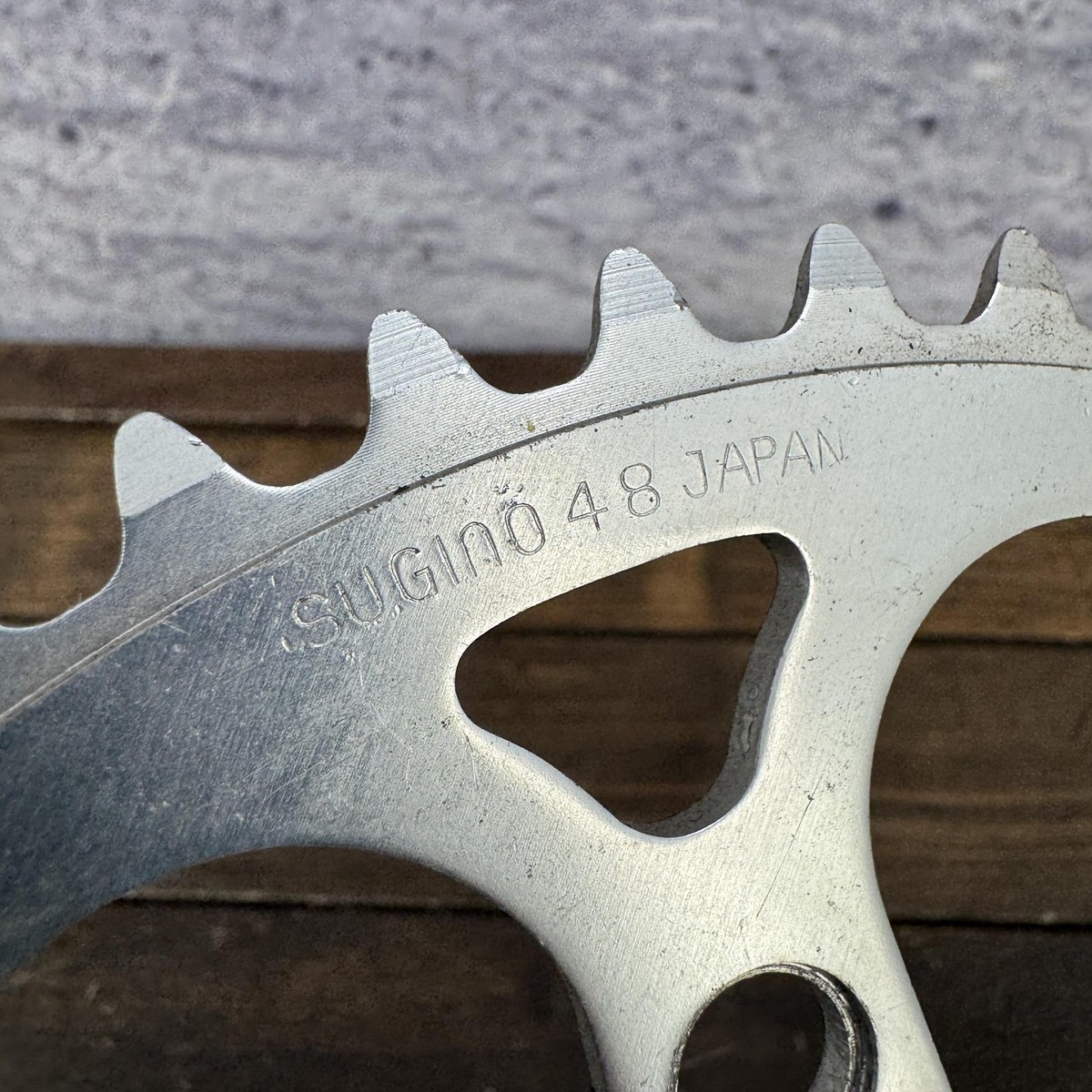 Vintage Sugino 48T Chainring 110 BCD 5-Arm Silver Aluminum Bike 
