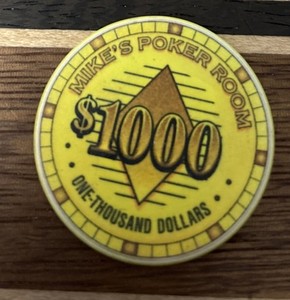 $1000 Personal Casino Chip Sample Advertising Mikes Poker Room