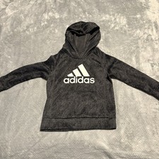 Youth Adidas Size 4 Adidas hoodie sweatshirt Gray White