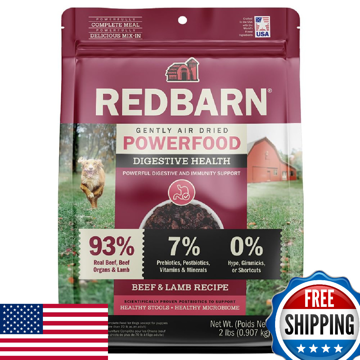 Air Dried Dog Food For Digestive Gut Health - 93% Beef, Beef O