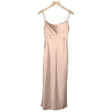 Anthropologie BHLDN Blush Baby Pink Silky Bridesmaid Wedding Guest Dress Size 0