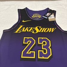 LA Lakers Nike Authentic Dri-Fit ADV LakeShow LeBron Jersey Sz 40