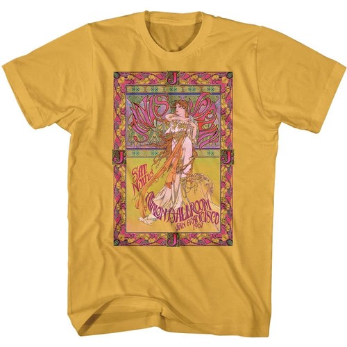 Janis Joplin Rock Singer Heavy Cotton Yellow S-5XL T Shirt EN374