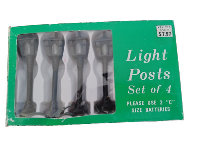 Light Posts - Set of 4 - C Batteries - Christmas Village