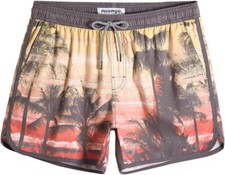 Men's 80s-90s Vintage Board Shorts   Quick Dry Swim Trunks with Mesh Lining