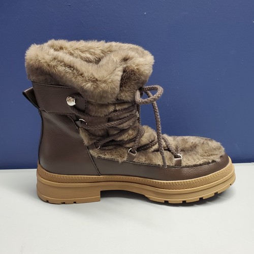 Botas de nieve Steve Madden Dione para mujer talla 7,5 M marrón cómodas piel sintética DION02S1 - Imagen 3 de 14