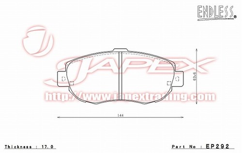 ENDLESS SSY Front Brake Pads for TOYOTA CHASER JZX90 1992/10 - 1996/9 EP292 - Picture 3 of 3