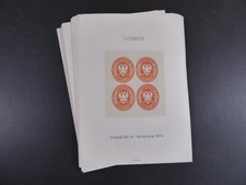50x Neudruckblock mit 4 x der L&uuml;beck Marke 1 S aus dem Jahr 1865