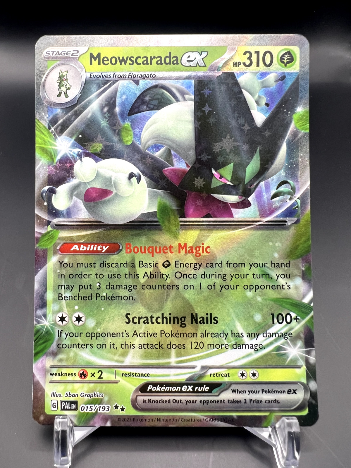 Meowscarada ex 15/193 Pokemon Paldea Evolved Double Rare Holofoil Near Mint