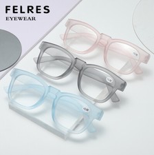 Men Women Square Anti Blue Light Reading Glasses Full Frame Presbyopic Readers 