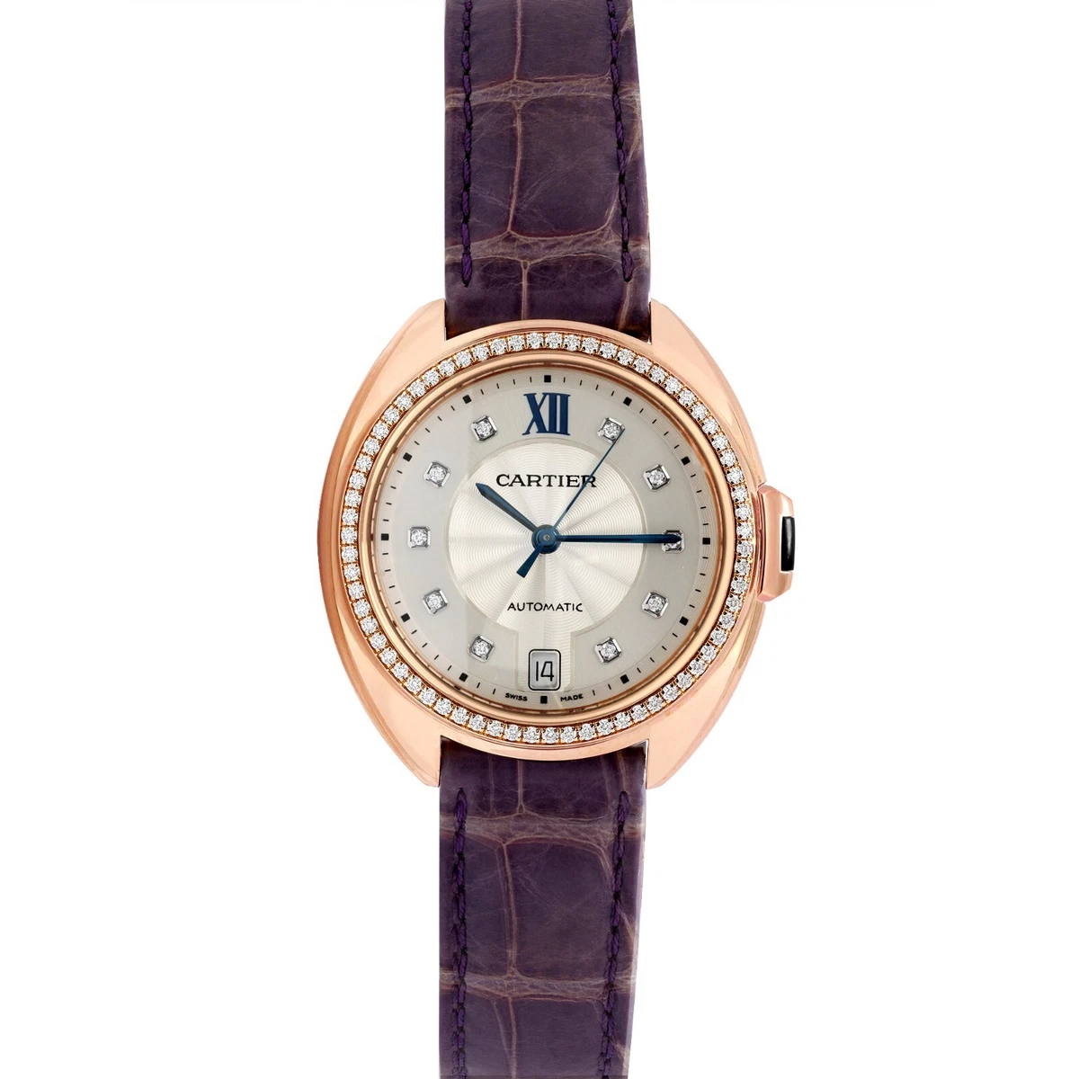 Cartier cle 18k pink gold ladies automatic sales