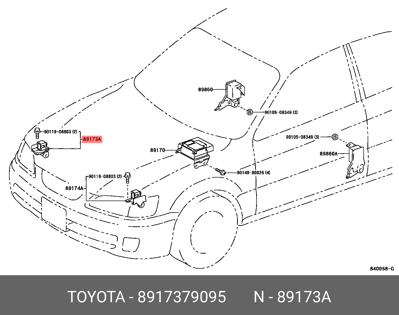 Genuine OE Sensor Air Bag Front 8917379095 for Toyota 89173-79095  