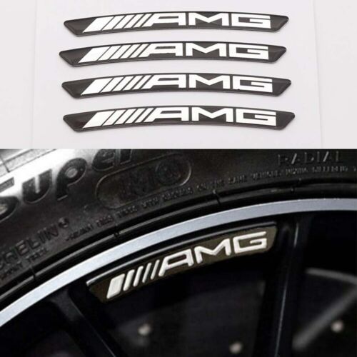 NEW AMG Wheel Rim Badge Emblems Stickers Set for Mercedes Benz AMG C E S Class - Afbeelding 1 van 4