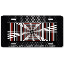 Tesla Plaid Logo Inspired Art on Mesh FLAT Aluminum Novelty License Tag Plate
