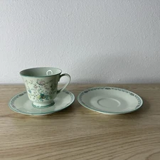 Noritake Paradise Mint Green Floral 1 Tea Cup & 2 Saucers Style #8223 W80