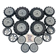 16 Knex Tires Wheels Mixed Sizes Pulley Hub Rim Used Oem Standard
