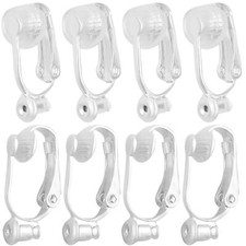 12 Pcs Clip On Earring Converters Non-Pierced Earring Clips with Silicone Pads