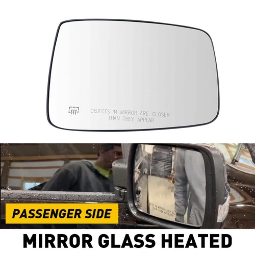 Right Passenger Side View Rear Mirror Heated Glass For Dodge 2010-2019 Ram Truck