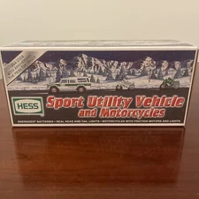 HESS 2004 40th ANNIVERSARY TOY SUV AND MOTORCYCLES MINT BRAND NEW IN BOX