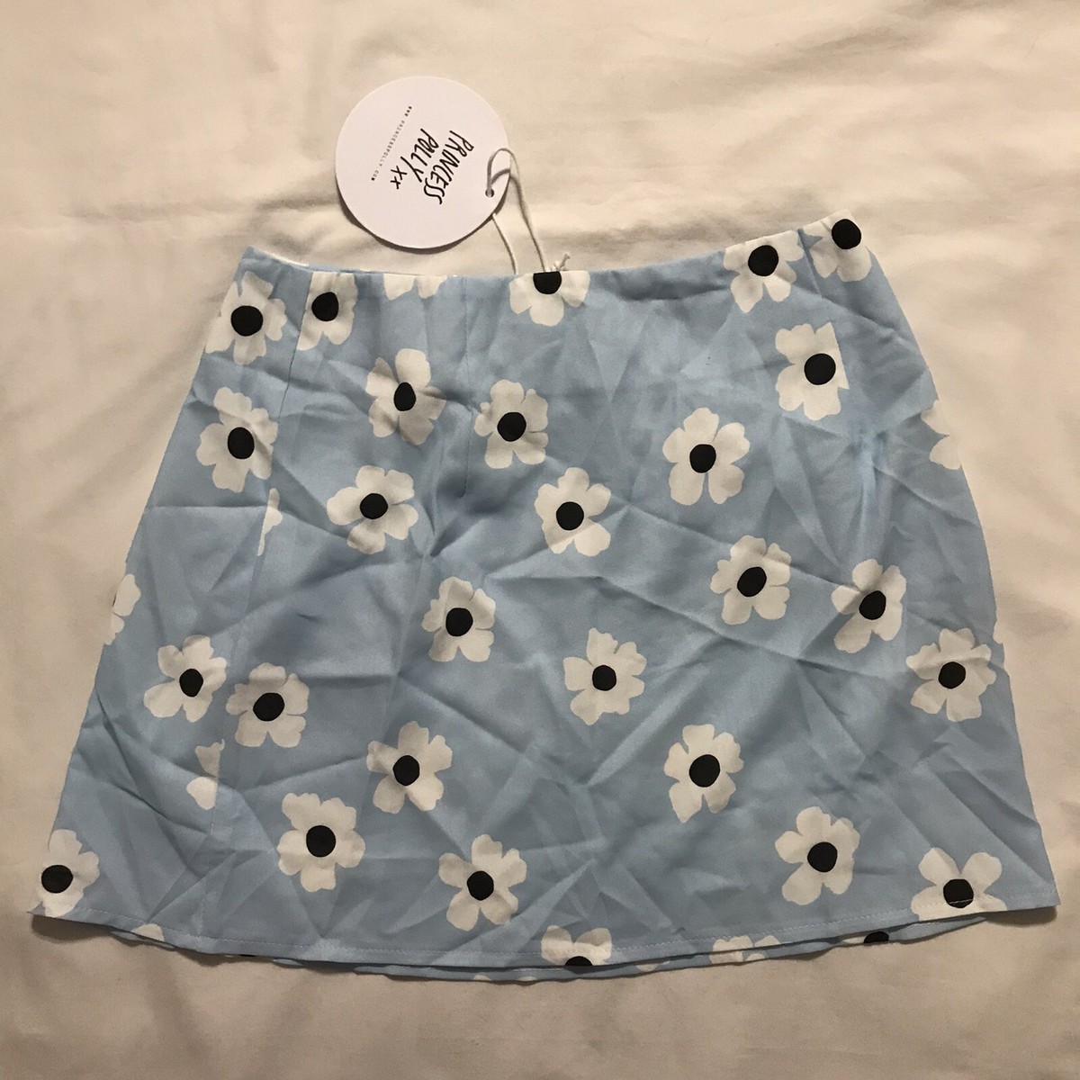 Princess Polly Mini Skirt Womens Blue White Floral Shelly Lightweight