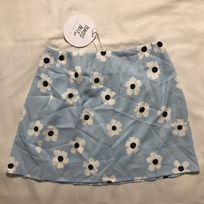 Princess Polly Mini Skirt Womens Blue White Floral Shelly