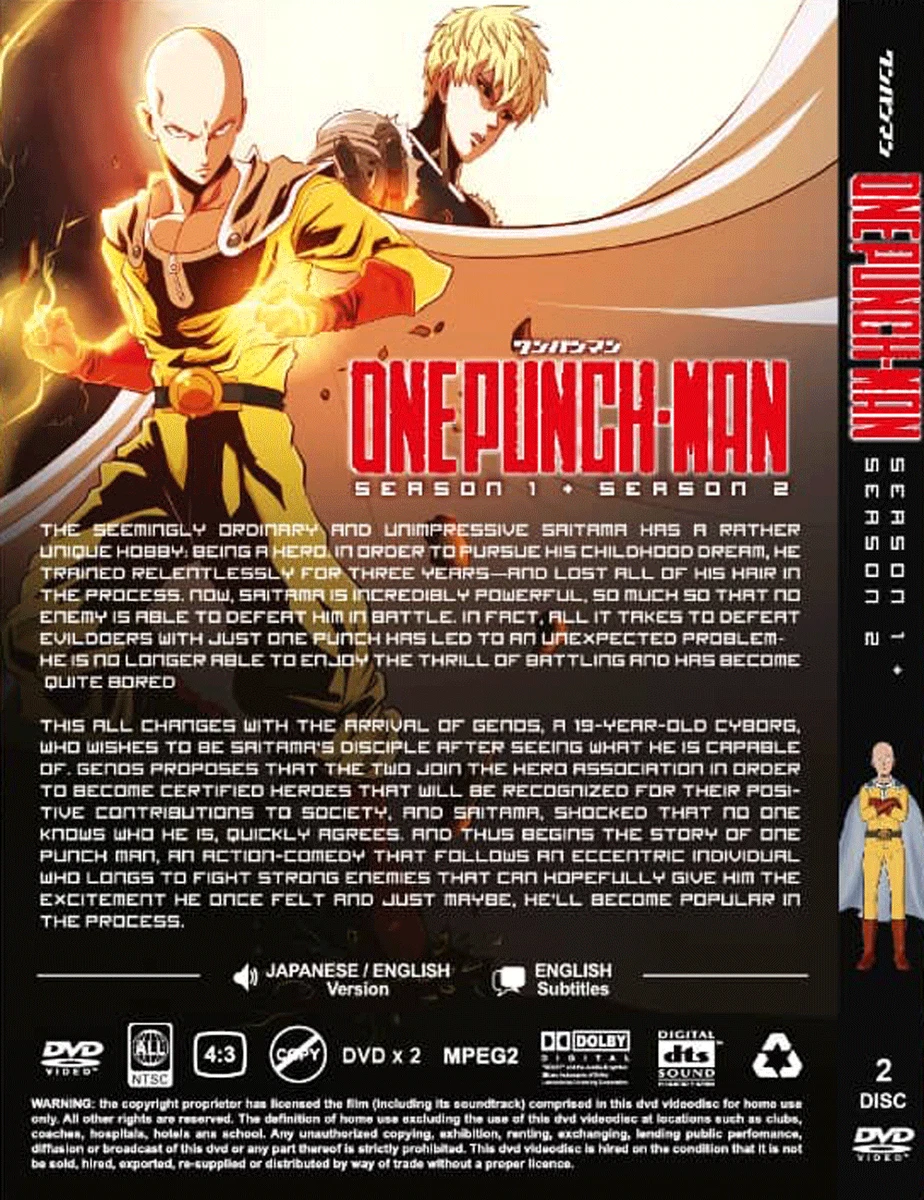 ANIME DVD~ENGLISH DUBBED~One Punch Man Season 1+2(1-24End)All region+FREE  GIFT