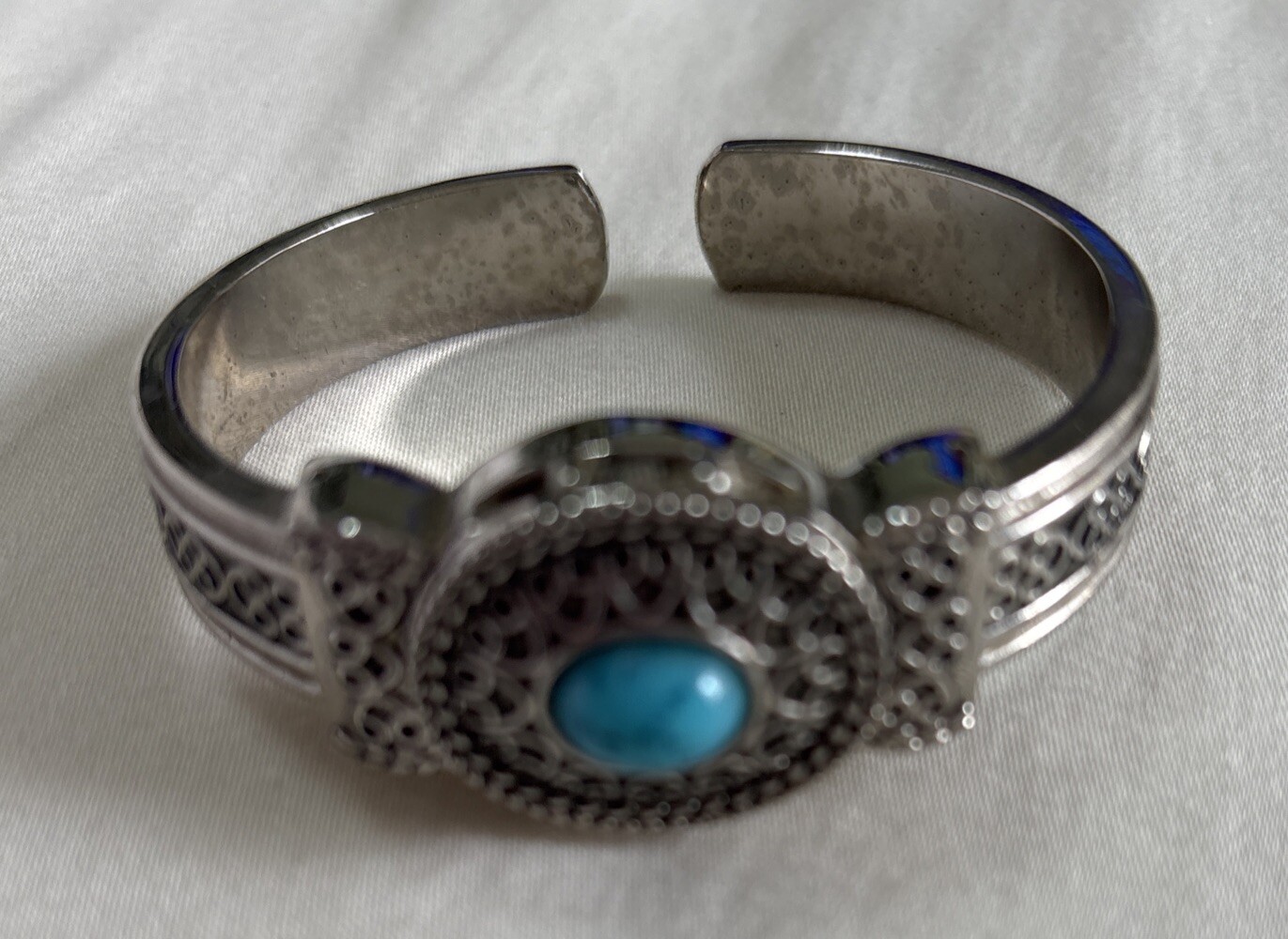 Reloj Pulsera Imitación Turquesa Tono Plata Japón Movimientos