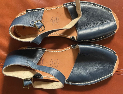 MIBO FABRICAT A MENORCA LEATHER HANDMADE WEDGE SANDAL.SIZE UK 5.EUR 38.GREAT CON - Foto 3 di 17