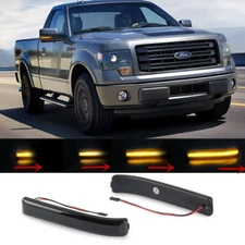For 2009-2014 Ford F-150 Raptor LED Side Mirror Marker Lights Turn Signal Lamp