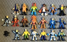 Mixed Lot Of 19 Fisher-Price Imaginext, Playskool Mini Action Figures