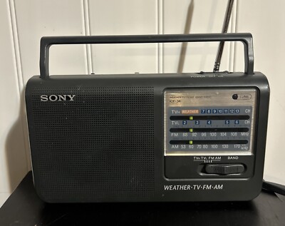 Sony ICF-38 Portable AM/FM Radio Battery/Cord TESTED GREAT SHAPE FAST SHIPPING