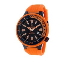 Orologio da polso unisex Poseidon L, analogico, cinturino in silicone, UP00504 arancione/nero