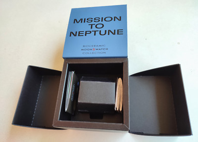 SWATCH+OMEGA X SWATCH+SO33N100 MISSION TO NEPTUNE+LEERE BOX/EMPTY BOX+NEU/NEW