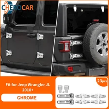 Door & Hood Hinge Handle Tailgate Covers Kit for Jeep Wrangler JL 2018+ Chrome